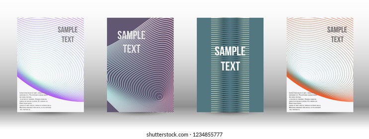 A modern cover design template. A set of modern abstract covers. Creative backgrounds from abstract gradient lines to create a trendy background for a banner, poster, booklet. Vector.