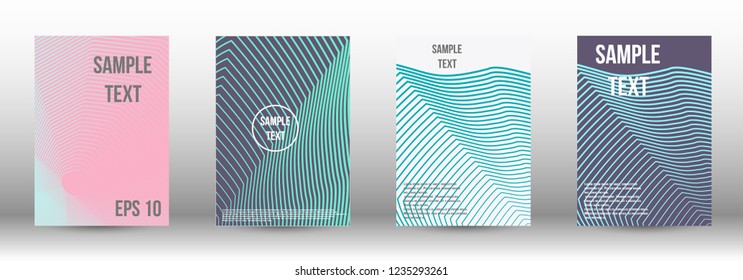 A modern cover design template. A set of modern abstract covers. Creative backgrounds from abstract gradient lines to create a trendy background for a banner, poster, booklet. Vector.