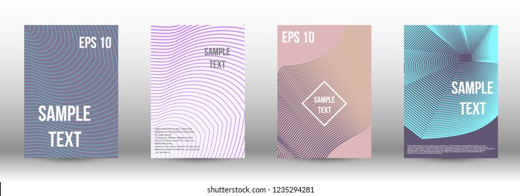 A modern cover design template. A set of modern abstract covers. Creative backgrounds from abstract gradient lines to create a trendy background for a banner, poster, booklet. Vector.