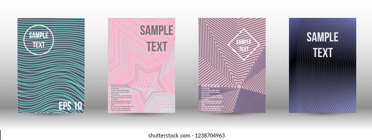 A modern cover design template. A set of modern abstract covers. Creative backgrounds from abstract gradient lines to create a trendy background for a banner, poster, booklet. Vector.