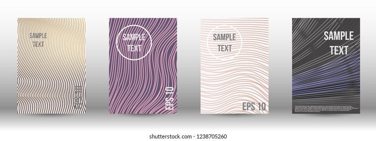 A modern cover design template. A set of modern abstract covers. Creative backgrounds from abstract gradient lines to create a trendy background for a banner, poster, booklet. Vector.