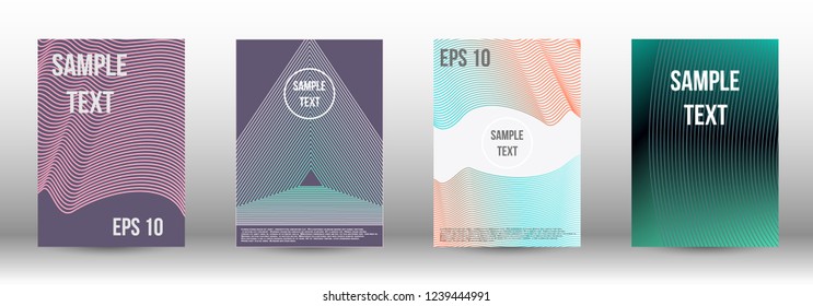 A modern cover design template. A set of modern abstract covers. Creative backgrounds from abstract gradient lines to create a trendy background for a banner, poster, booklet. Vector.
