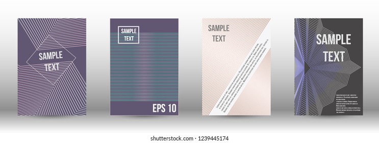A modern cover design template. A set of modern abstract covers. Creative backgrounds from abstract gradient lines to create a trendy background for a banner, poster, booklet. Vector.