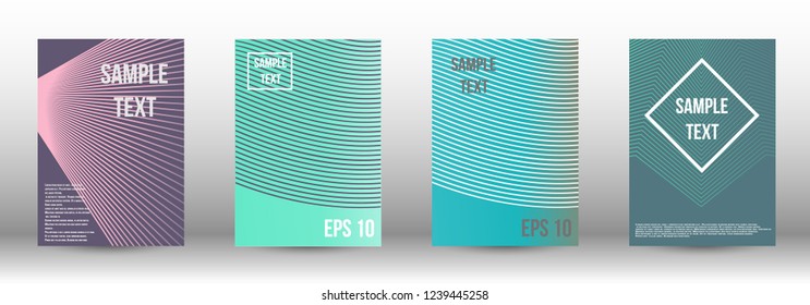 A modern cover design template. A set of modern abstract covers. Creative backgrounds from abstract gradient lines to create a trendy background for a banner, poster, booklet. Vector.