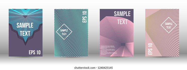 A modern cover design template. A set of modern abstract covers. Creative backgrounds from abstract gradient lines to create a trendy background for a banner, poster, booklet. Vector.