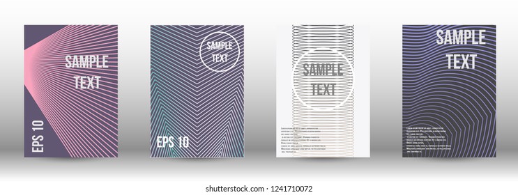 A modern cover design template. A set of modern abstract covers. Creative backgrounds from abstract gradient lines to create a trendy background for a banner, poster, booklet. Vector.