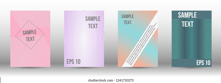 A modern cover design template. A set of modern abstract covers. Creative backgrounds from abstract gradient lines to create a trendy background for a banner, poster, booklet. Vector.