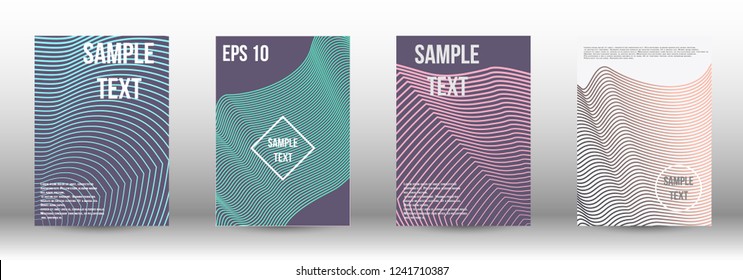 A modern cover design template. A set of modern abstract covers. Creative backgrounds from abstract gradient lines to create a trendy background for a banner, poster, booklet. Vector.