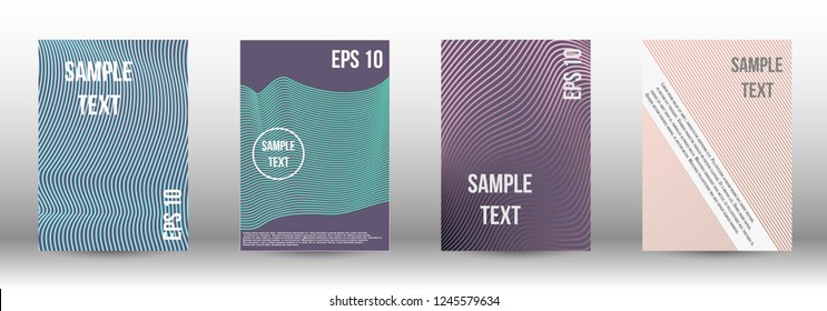 A modern cover design template. A set of modern abstract covers. Creative backgrounds from abstract gradient lines to create a trendy background for a banner, poster, booklet. Vector.