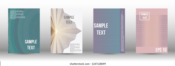 A modern cover design template. A set of modern abstract covers. Creative backgrounds from abstract gradient lines to create a trendy background for a banner, poster, booklet. Vector.