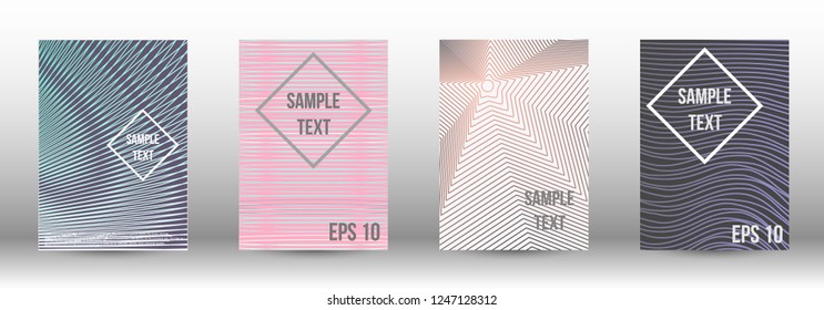 A modern cover design template. A set of modern abstract covers. Creative backgrounds from abstract gradient lines to create a trendy background for a banner, poster, booklet. Vector.