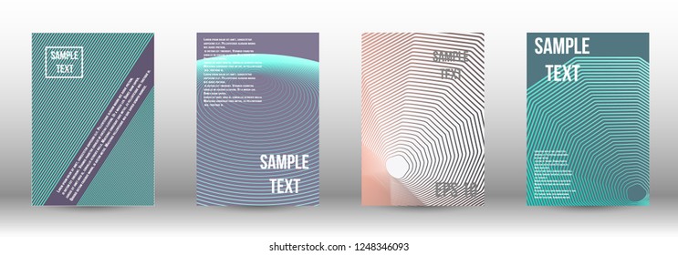 A modern cover design template. A set of modern abstract covers. Creative backgrounds from abstract gradient lines to create a trendy background for a banner, poster, booklet. Vector.