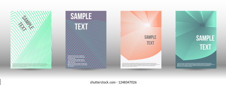 A modern cover design template. A set of modern abstract covers. Creative backgrounds from abstract gradient lines to create a trendy background for a banner, poster, booklet. Vector.
