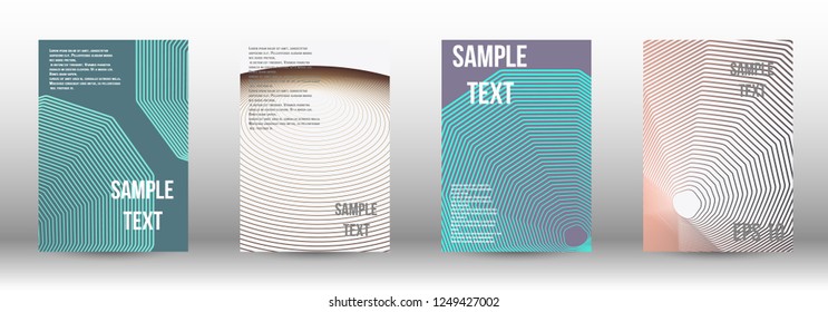 A modern cover design template. A set of modern abstract covers. Creative backgrounds from abstract gradient lines to create a trendy background for a banner, poster, booklet. Vector.