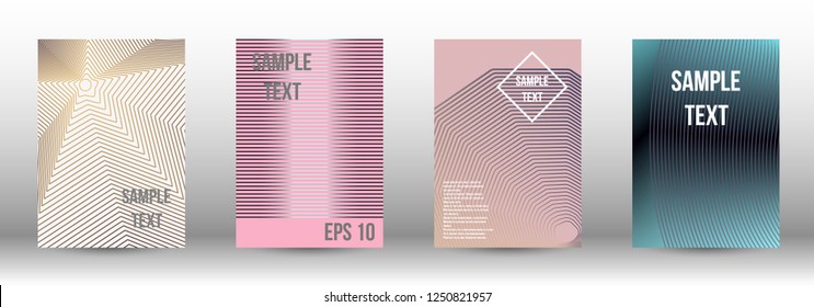 A modern cover design template. A set of modern abstract covers. Creative backgrounds from abstract gradient lines to create a trendy background for a banner, poster, booklet. Vector.
