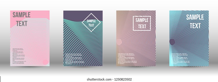 A modern cover design template. A set of modern abstract covers. Creative backgrounds from abstract gradient lines to create a trendy background for a banner, poster, booklet. Vector.