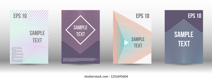 A modern cover design template. A set of modern abstract covers. Creative backgrounds from abstract gradient lines to create a trendy background for a banner, poster, booklet. Vector.