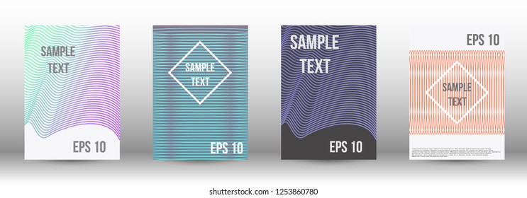 A modern cover design template. A set of modern abstract covers. Creative backgrounds from abstract gradient lines to create a trendy background for a banner, poster, booklet. Vector.