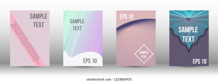 A modern cover design template. A set of modern abstract covers. Creative backgrounds from abstract gradient lines to create a trendy background for a banner, poster, booklet. Vector.