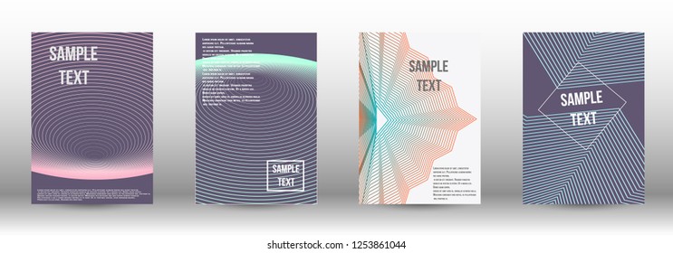 A modern cover design template. A set of modern abstract covers. Creative backgrounds from abstract gradient lines to create a trendy background for a banner, poster, booklet. Vector.