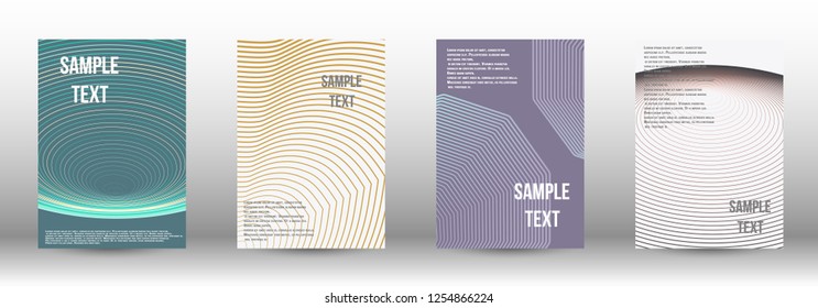 A modern cover design template. A set of modern abstract covers. Creative backgrounds from abstract gradient lines to create a trendy background for a banner, poster, booklet. Vector.