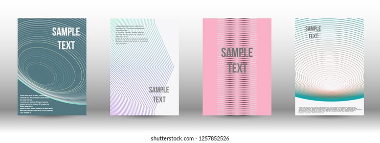 A modern cover design template. A set of modern abstract covers. Creative backgrounds from abstract gradient lines to create a trendy background for a banner, poster, booklet. Vector.