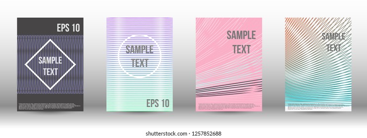 A modern cover design template. A set of modern abstract covers. Creative backgrounds from abstract gradient lines to create a trendy background for a banner, poster, booklet. Vector.