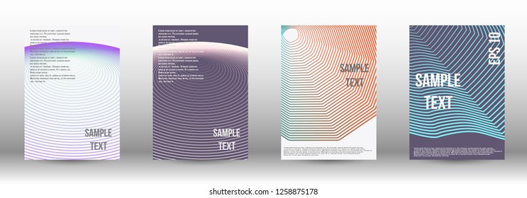 A modern cover design template. A set of modern abstract covers. Creative backgrounds from abstract gradient lines to create a trendy background for a banner, poster, booklet. Vector.