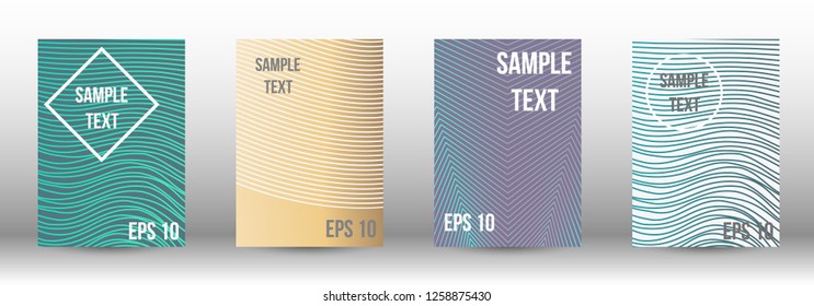 A modern cover design template. A set of modern abstract covers. Creative backgrounds from abstract gradient lines to create a trendy background for a banner, poster, booklet. Vector.