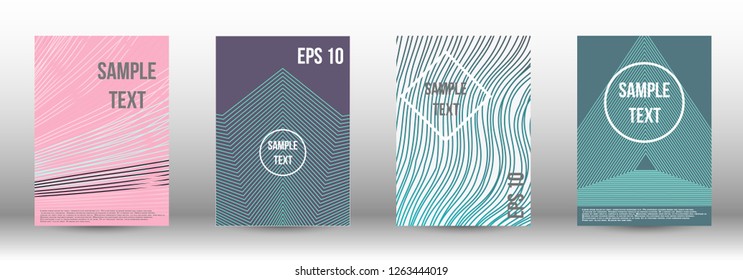 A modern cover design template. A set of modern abstract covers. Creative backgrounds from abstract gradient lines to create a trendy background for a banner, poster, booklet. Vector.