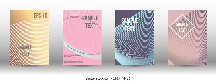 A modern cover design template. A set of modern abstract covers. Creative backgrounds from abstract gradient lines to create a trendy background for a banner, poster, booklet. Vector.