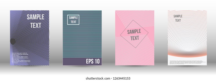 A modern cover design template. A set of modern abstract covers. Creative backgrounds from abstract gradient lines to create a trendy background for a banner, poster, booklet. Vector.