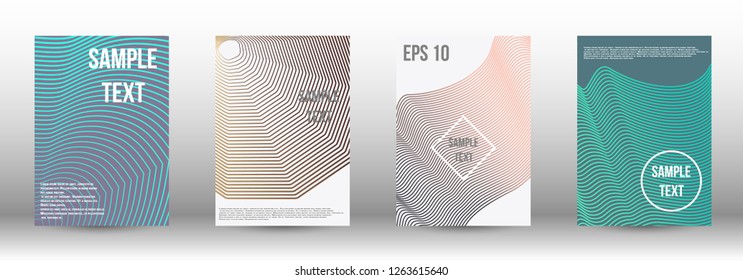A modern cover design template. A set of modern abstract covers. Creative backgrounds from abstract gradient lines to create a trendy background for a banner, poster, booklet. Vector.