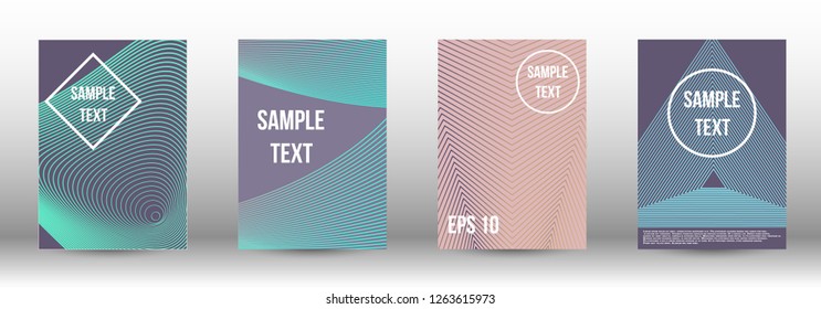 A modern cover design template. A set of modern abstract covers. Creative backgrounds from abstract gradient lines to create a trendy background for a banner, poster, booklet. Vector.