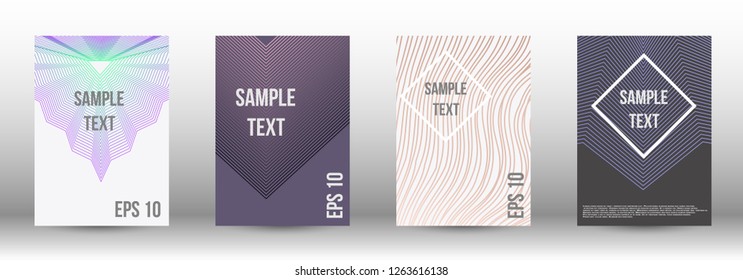 A modern cover design template. A set of modern abstract covers. Creative backgrounds from abstract gradient lines to create a trendy background for a banner, poster, booklet. Vector.