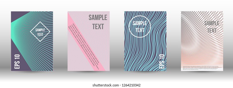 A modern cover design template. A set of modern abstract covers. Creative backgrounds from abstract gradient lines to create a trendy background for a banner, poster, booklet. Vector.