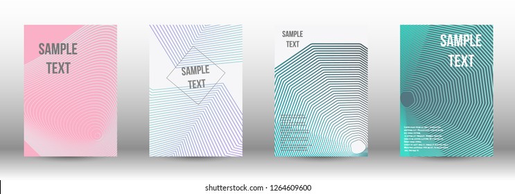 A modern cover design template. A set of modern abstract covers. Creative backgrounds from abstract gradient lines to create a trendy background for a banner, poster, booklet. Vector.