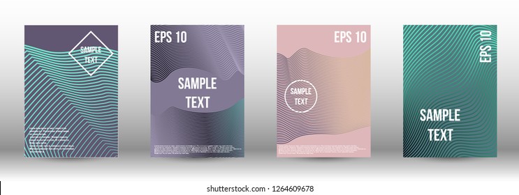 A modern cover design template. A set of modern abstract covers. Creative backgrounds from abstract gradient lines to create a trendy background for a banner, poster, booklet. Vector.