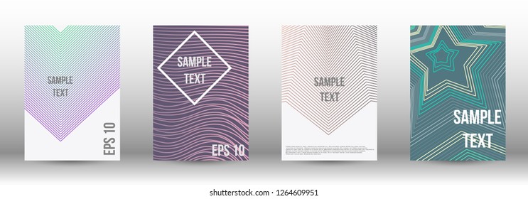 A modern cover design template. A set of modern abstract covers. Creative backgrounds from abstract gradient lines to create a trendy background for a banner, poster, booklet. Vector.