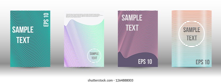A modern cover design template. A set of modern abstract covers. Creative backgrounds from abstract gradient lines to create a trendy background for a banner, poster, booklet. Vector.