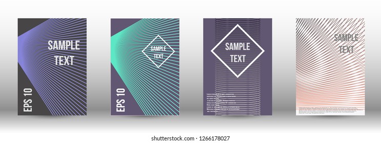 A modern cover design template. A set of modern abstract covers. Creative backgrounds from abstract gradient lines to create a trendy background for a banner, poster, booklet. Vector.