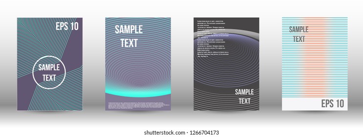 A modern cover design template. A set of modern abstract covers. Creative backgrounds from abstract gradient lines to create a trendy background for a banner, poster, booklet. Vector.