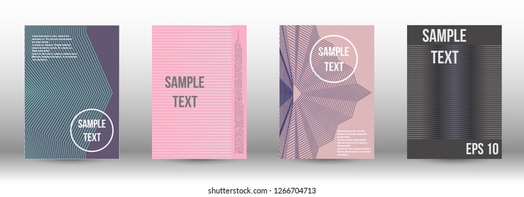 A modern cover design template. A set of modern abstract covers. Creative backgrounds from abstract gradient lines to create a trendy background for a banner, poster, booklet. Vector.
