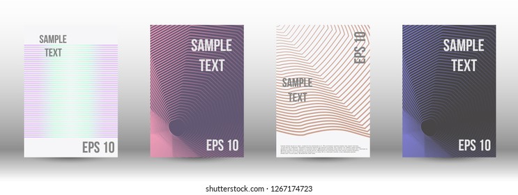 A modern cover design template. A set of modern abstract covers. Creative backgrounds from abstract gradient lines to create a trendy background for a banner, poster, booklet. Vector.