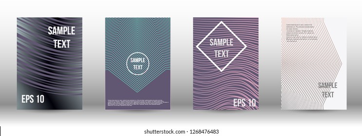 A modern cover design template. A set of modern abstract covers. Creative backgrounds from abstract gradient lines to create a trendy background for a banner, poster, booklet. Vector.
