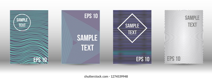 A modern cover design template. A set of modern abstract covers. Creative backgrounds from abstract gradient lines to create a trendy background for a banner, poster, booklet. Vector.