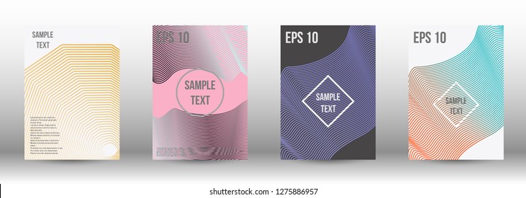 A modern cover design template. A set of modern abstract covers. Creative backgrounds from abstract gradient lines to create a trendy background for a banner, poster, booklet. Vector.