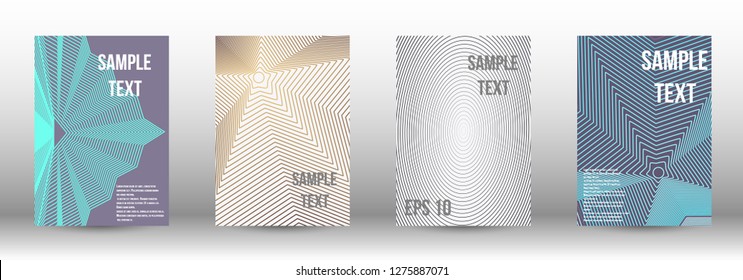A modern cover design template. A set of modern abstract covers. Creative backgrounds from abstract gradient lines to create a trendy background for a banner, poster, booklet. Vector.