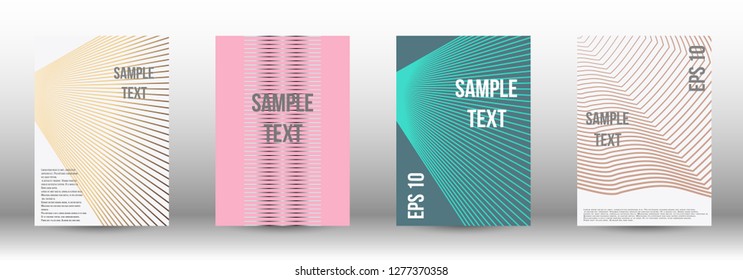 A modern cover design template. A set of modern abstract covers. Creative backgrounds from abstract gradient lines to create a trendy background for a banner, poster, booklet. Vector.
