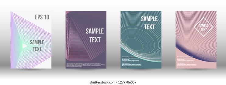A modern cover design template. A set of modern abstract covers. Creative backgrounds from abstract gradient lines to create a trendy background for a banner, poster, booklet. Vector.